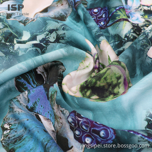 Plain Printed Fabric Viscose 100%Rayon Satin For Dress